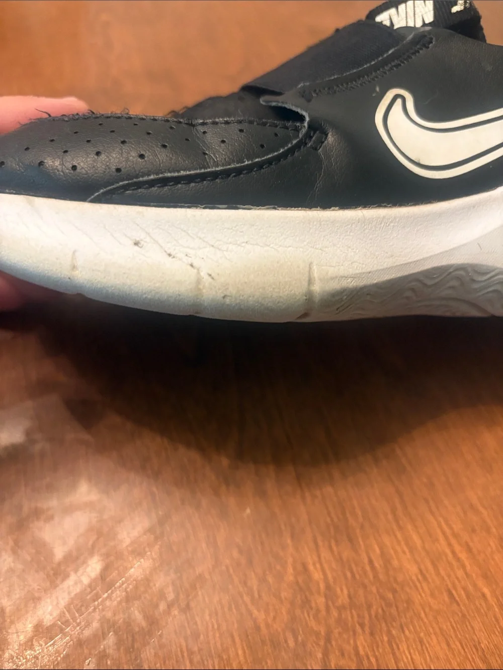 Nike Kids Black and White Slip-On Athletic Sneakers